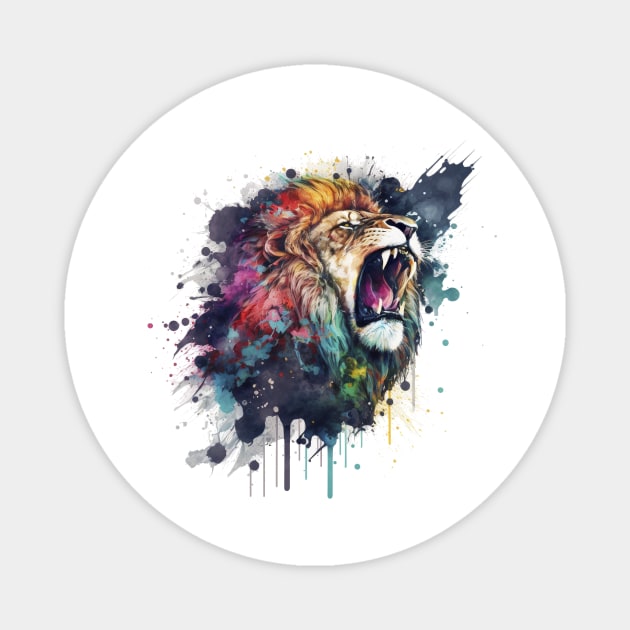 Roaring Lion Watercolor Magnet by AbbottDesignSystems